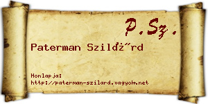 Paterman Szilárd névjegykártya